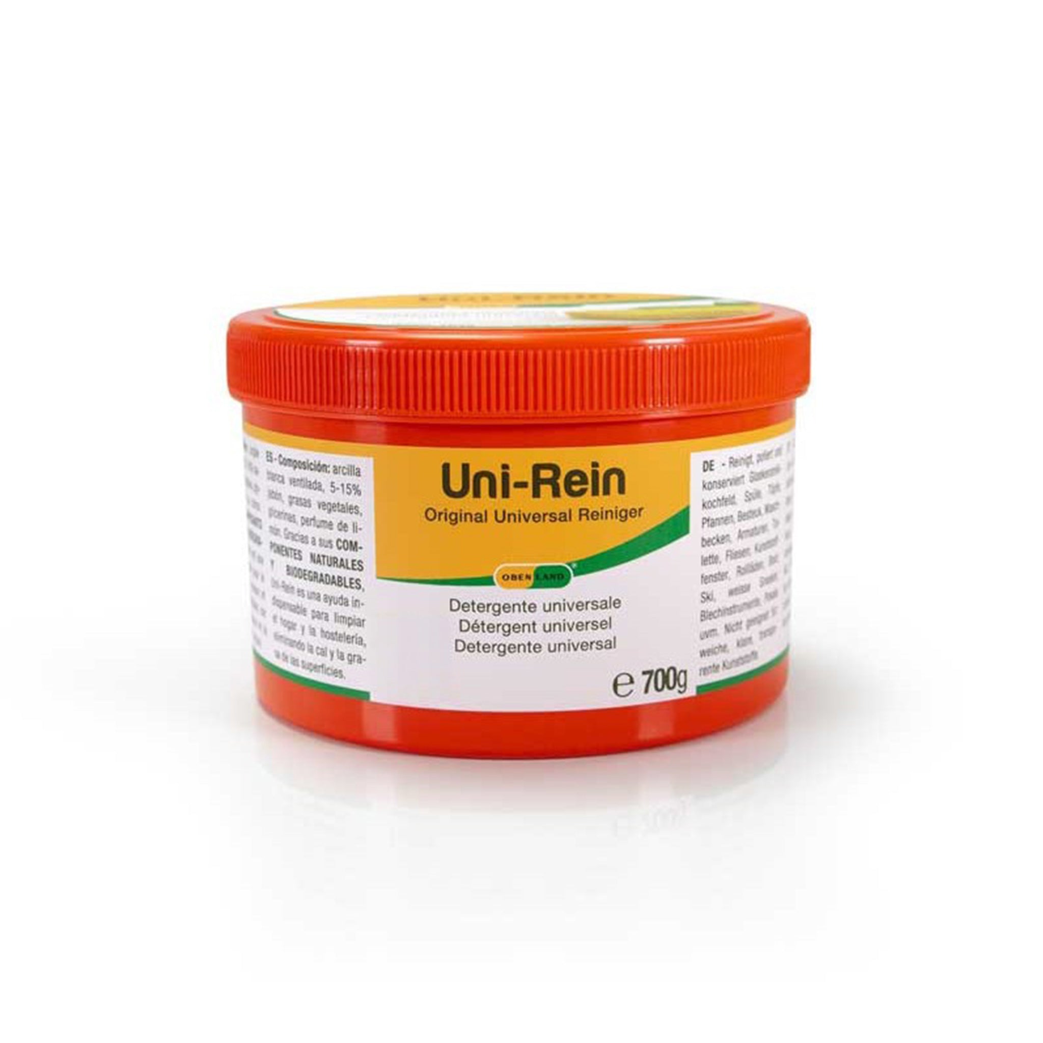 Obenland Uni-Rein – öko Putzstein mit 2 Schwämmen – Vielseitiger Universalreiniger für alle Oberflächen in Küche, Bad, WC und Armaturen, Fenster, Sneaker, Ceranfeld - 700g